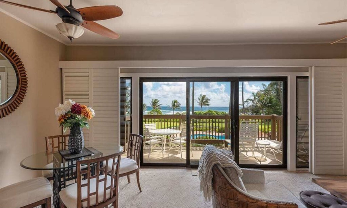 Lihue Condo | East Kauai w/ocean view lanai, open kitchen, WiFi, ceiling fans, TV, DVD–Kaha Lani 209