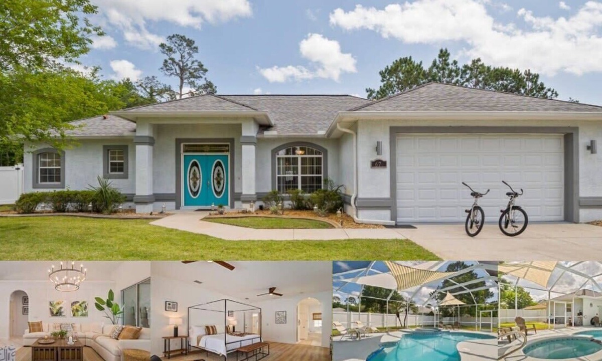 Palm Coast House | Oasis Heated Pool Spa Fenced Yard Bicycles