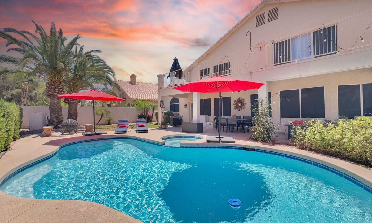 Superstition Springs House | Remarkable 4 Bedroom Home on Golf Course-Heated Pool, Fire Pit, Game Room, Views