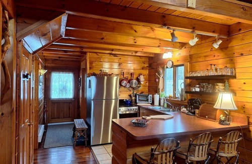 New Bedford Cabin | Charming Creekside Log Cabin with Wood Burning Stove Overlooking the Neshannock Creek, Western PA