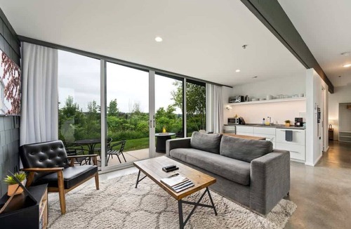 Egg Harbor Apartment | Designer Studio Flat · Heated Floors · Egg Harbor