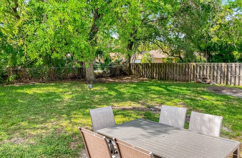 St. Augustine South House | Dog-friendly home with fenced yard, patio, grill, & park across the street