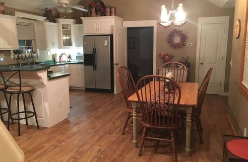 Spencer Cabin | Gas fireplace, firepit, and cedar Adirondack chair