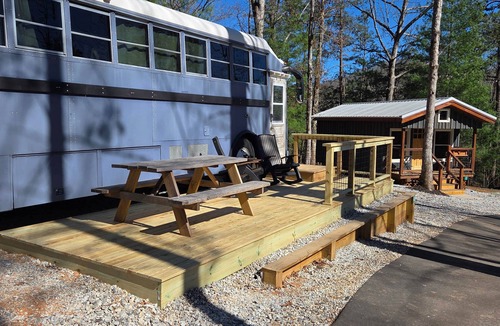 Robbinsville Cabin | Lazy T Cabins - The Skoolie