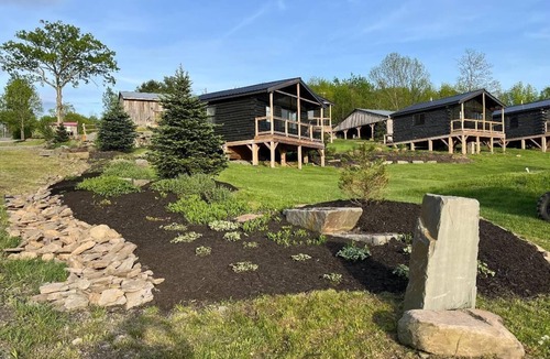 Thompson RV Rental | Peaceful Modern Cabins for Families w/Hot Tub, Firepit, Mountain Views & Trails