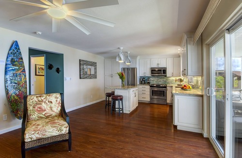 Poipu Condo | Poipu Palms 202.Oceanfront, Palm Trees and the Beautiful Blue Pacific Ocean!