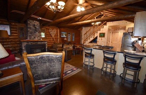Danbury Cabin | Rustic Lakefront Log Cabin Retreat w/Pontoon included Memorial to Labor Day