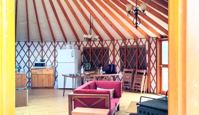 Eagle Yurt at Wilderness Wind, Ely, MN with 3 bedrooms and full kitchen
