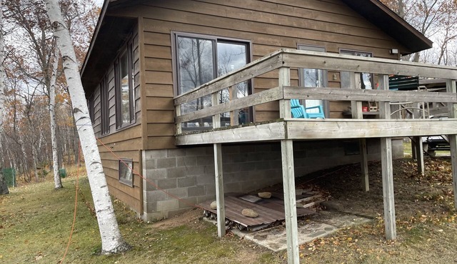 Fishing cabin in the pines! 50 acres of lakeshore & forest. Hear the loons call.