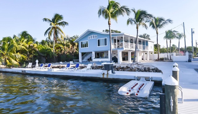 FL Keys Gulfside Waterfront Gated Home w/Pool, Spa, Private Dock & Boat Ramp