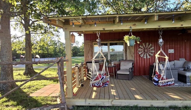 Gorgeous Container for a Romantic Getaway on a Ranch with Incredible Views in Gainesville, Missouri in Gainesville