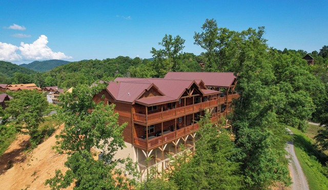 Group Retreat Pool + Hot Tub + Views Near Pigeon Forge | Sleeps 24 | Wilder