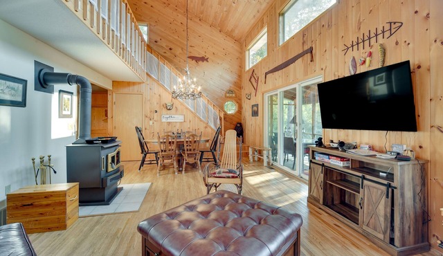 Lakefront Cabin w/Private Dock + Beach + Fire Pit