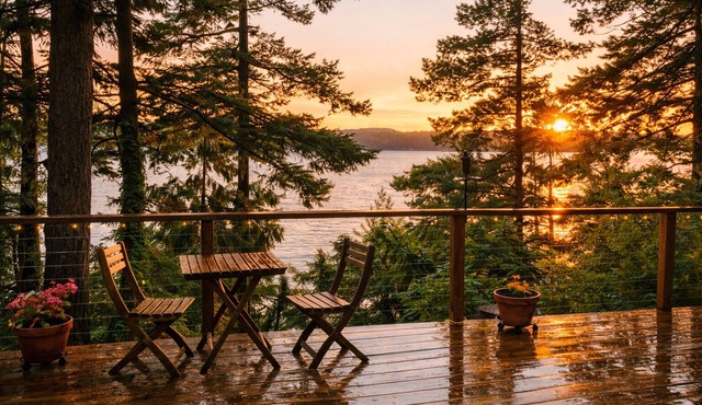 Oceanfront Cottage, with private beach in La Conner