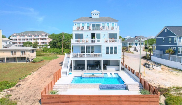 Reduced Rates @ Bailey's Lighthouse - Luxury Ocean Front Home - Pool, Hot Tub, Game Room - 7 Bed/7.5 Bath