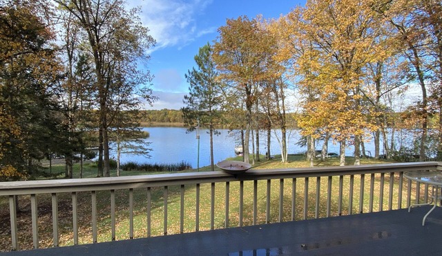 Stunning views on tranquil lake.