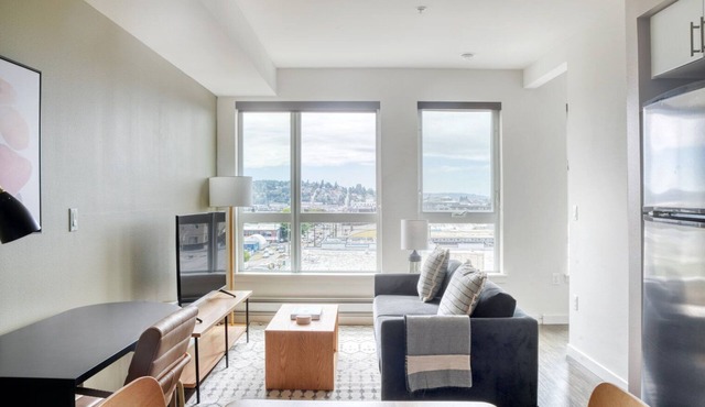 Upscale Ballard 1BR w/BBQ, Lounge & W/D, onsite retail, by Blueground
