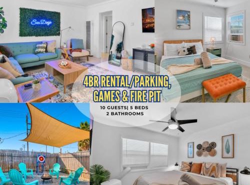 Close to Downtown! Private Yard, Fire Pit,Games